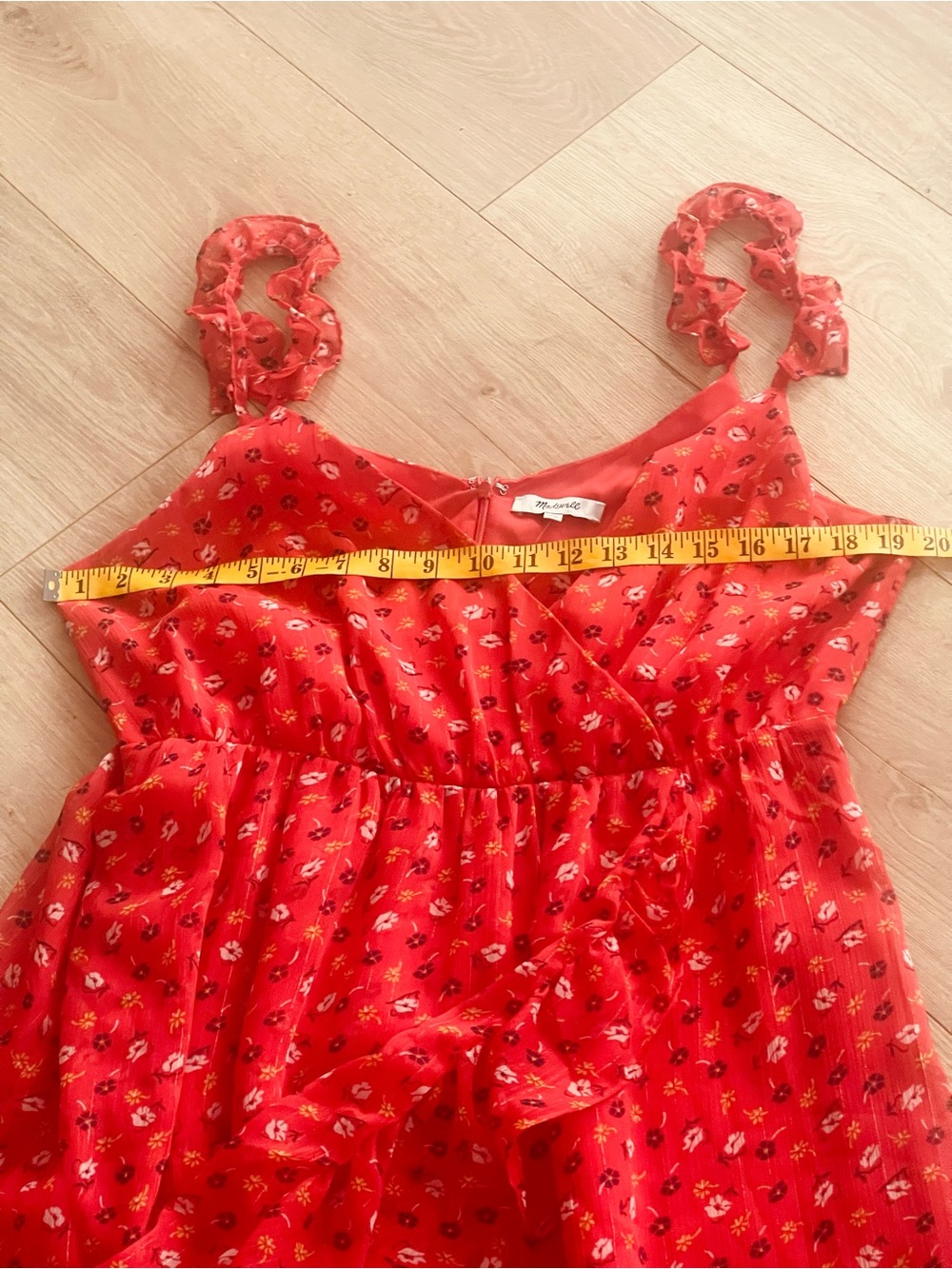 Madewell Red Floral Tie-Waist Maxi Dress - Picture 10 of 15
